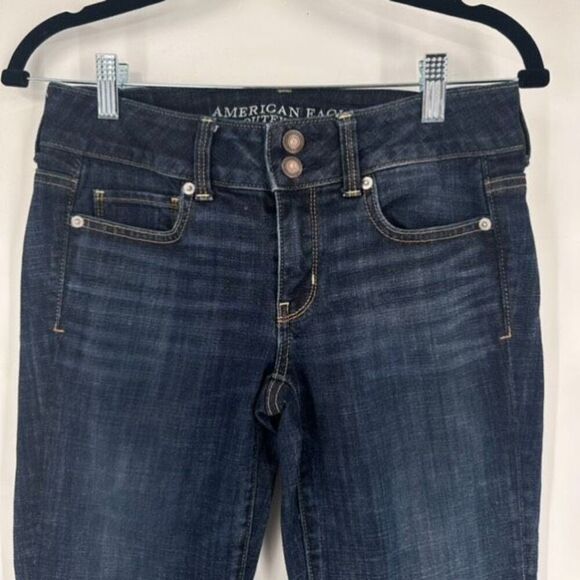 American Eagle Outfitters Women's Stretch Artist Cropped Jeans Blue Denim Size 4 - Picture 6 of 12